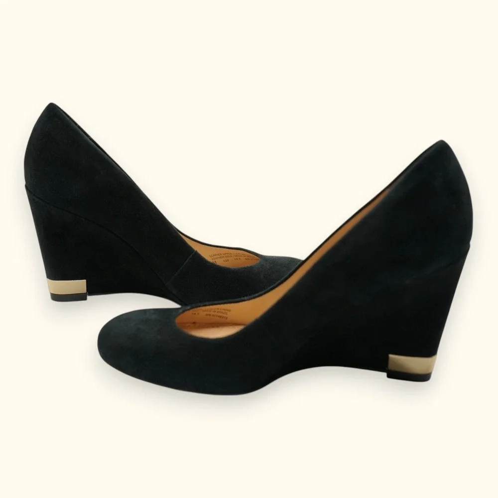 Tory Burch Astoria Wedge Lancaster Suede Shoes Size‎ 6M ~ Heel 3.5